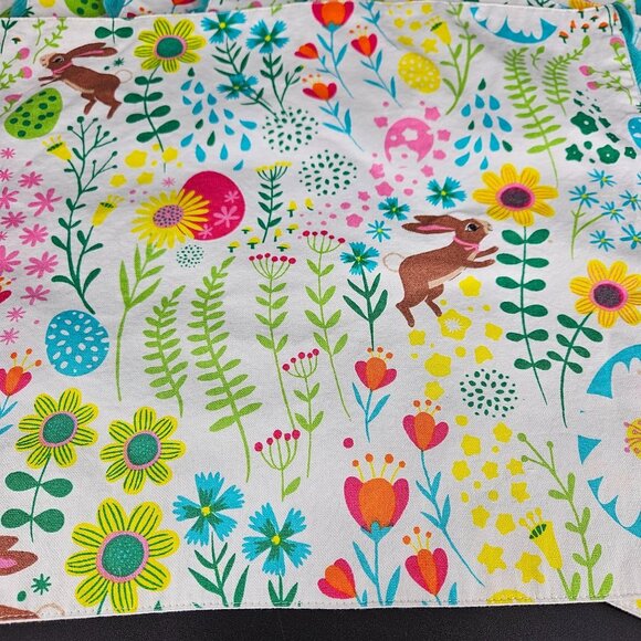 Fabric Placemats Spring Easter Bunny Egg Flowers Blue White Decor 14x17 Lot 7 - Picture 3 of 11